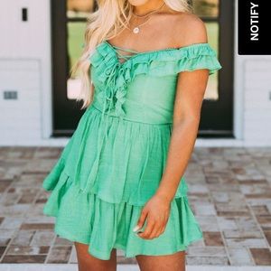 Off the shoulder ruffle dress